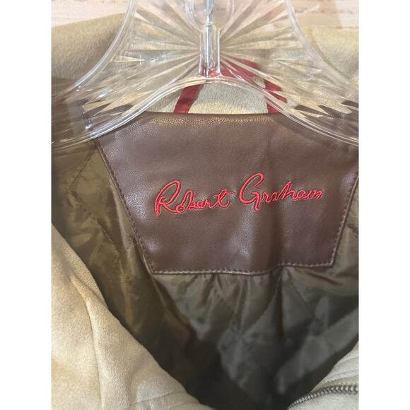Robert Graham Men’s Faux Suede Utility Jacket | Tan Beige | Size XXL - Picture 2 of 5